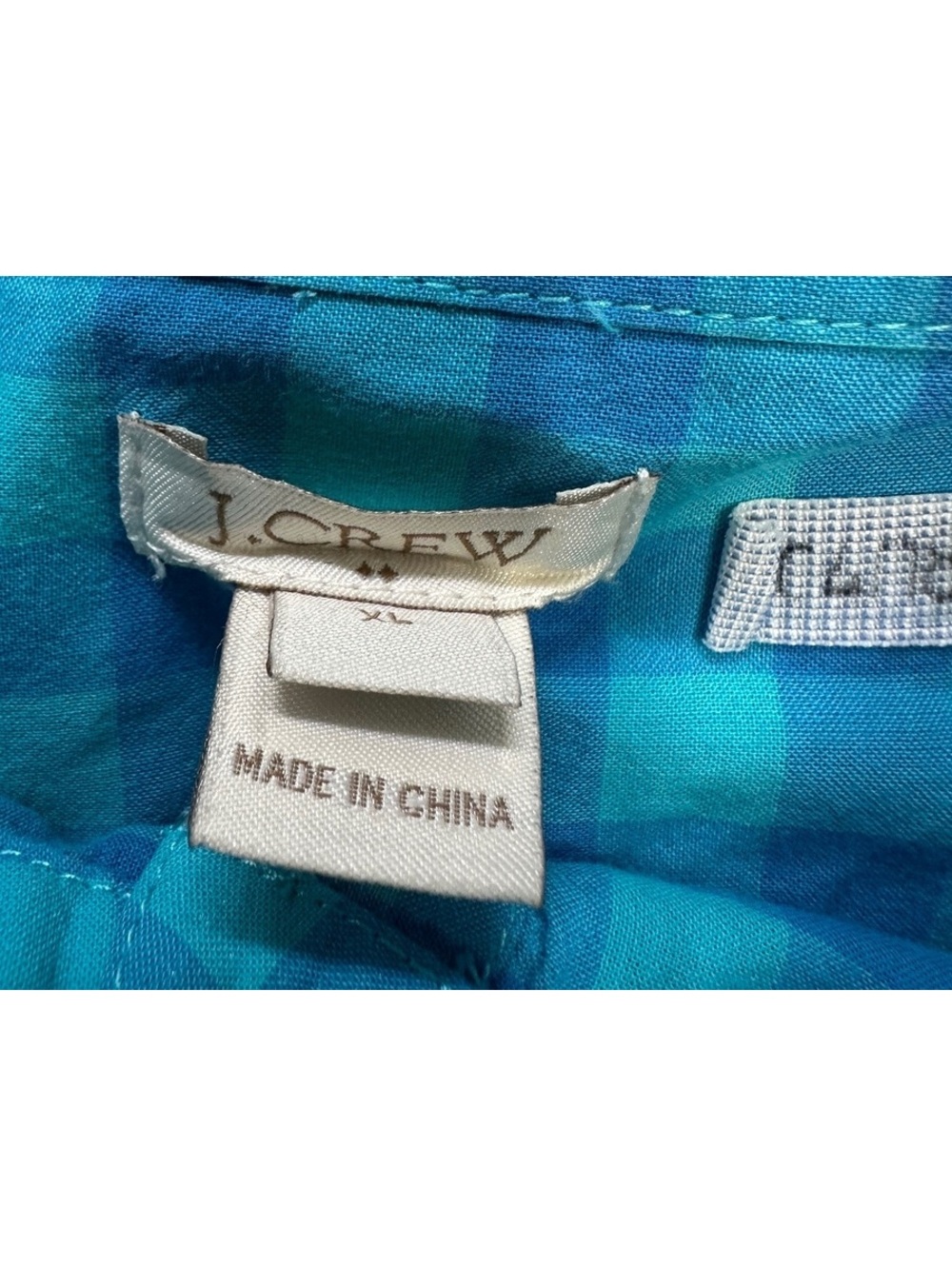 J.Crew Women's Blue Plaid Button-Up Shirt XL - Picture 2 of 2